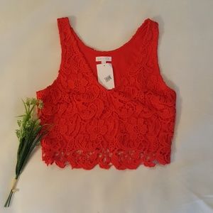 Leith from nordstrom red crop top